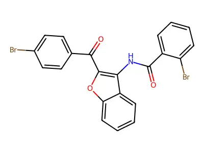 2-bromo-N-[2-(4-bromobenzoyl)-1-benzofuran-3-yl]benzamide structure
