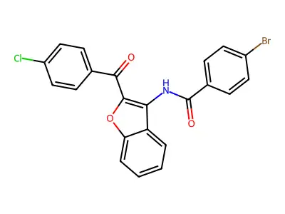 4-bromo-N-[2-(4-chlorobenzoyl)-1-benzofuran-3-yl]benzamide structure