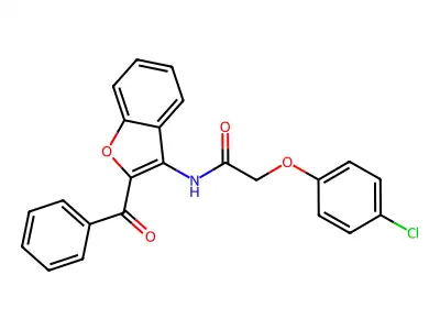 N-(2-benzoylbenzofuran-3-yl)-2-(4-chlorophenoxy)acetamide structure