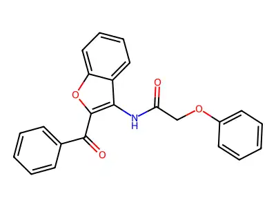 N-(2-benzoyl-1-benzofuran-3-yl)-2-phenoxyacetamide structure