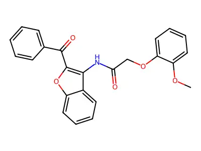 N-(2-benzoyl-1-benzofuran-3-yl)-2-(2-methoxyphenoxy)acetamide structure