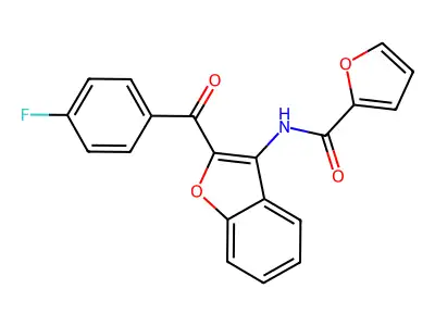 N-[2-(4-fluorobenzoyl)-1-benzofuran-3-yl]furan-2-carboxamide structure