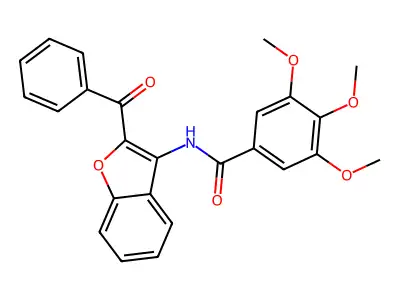 N-(2-benzoyl-1-benzofuran-3-yl)-3,4,5-trimethoxybenzamide structure