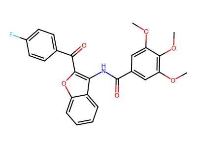 N-[2-(4-fluorobenzoyl)-1-benzofuran-3-yl]-3,4,5-trimethoxybenzamide structure