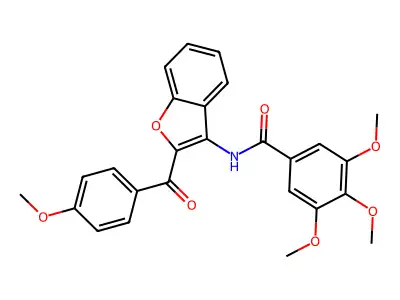 3,4,5-trimethoxy-N-[2-(4-methoxybenzoyl)-1-benzofuran-3-yl]benzamide structure