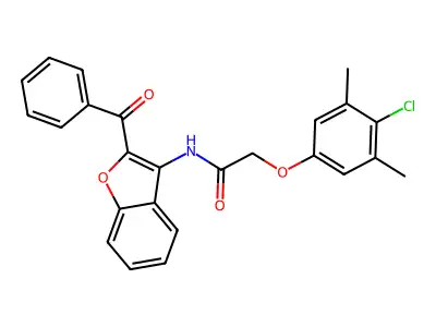 N-(2-benzoyl-1-benzofuran-3-yl)-2-(4-chloro-3,5-dimethylphenoxy)acetamide structure