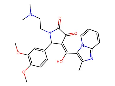 5-(3,4-dimethoxyphenyl)-1-(2-dimethylaminoethyl)-4-[hydroxy-(2-methylimidazo[1,2-a]pyridin-3-yl)methylidene]pyrrolidine-2,3-dione structure