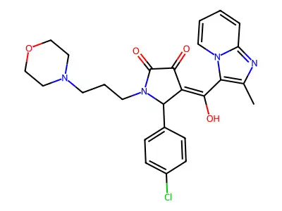 5-(4-chlorophenyl)-3-hydroxy-4-{2-methylimidazo[1,2-a]pyridine-3-carbonyl}-1-[3-(morpholin-4-yl)propyl]-2,5-dihydro-1H-pyrrol-2-one structure