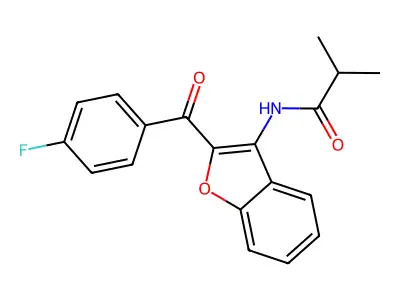 N-[2-(4-fluorobenzoyl)-1-benzofuran-3-yl]-2-methylpropanamide structure