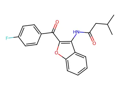 N-[2-(4-fluorobenzoyl)-1-benzofuran-3-yl]-3-methylbutanamide structure