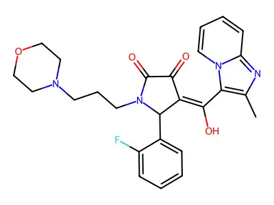 5-(2-fluorophenyl)-3-hydroxy-4-{2-methylimidazo[1,2-a]pyridine-3-carbonyl}-1-[3-(morpholin-4-yl)propyl]-2,5-dihydro-1H-pyrrol-2-one structure