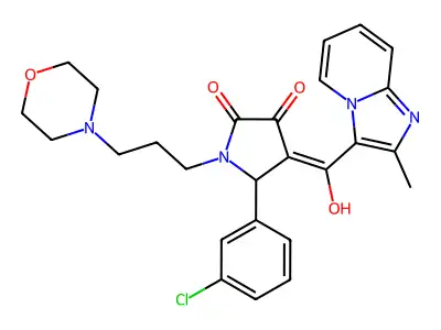 5-(3-chlorophenyl)-3-hydroxy-4-{2-methylimidazo[1,2-a]pyridine-3-carbonyl}-1-[3-(morpholin-4-yl)propyl]-2,5-dihydro-1H-pyrrol-2-one structure