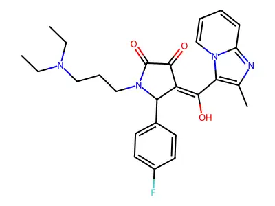 1-[3-(diethylamino)propyl]-5-(4-fluorophenyl)-3-hydroxy-4-{2-methylimidazo[1,2-a]pyridine-3-carbonyl}-2,5-dihydro-1H-pyrrol-2-one structure