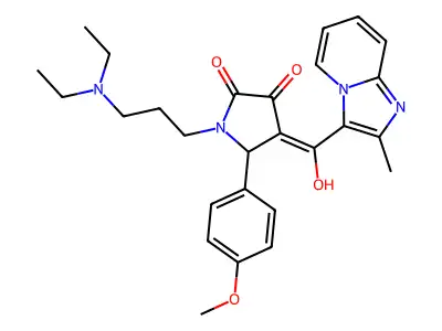 1-[3-(diethylamino)propyl]-3-hydroxy-5-(4-methoxyphenyl)-4-{2-methylimidazo[1,2-a]pyridine-3-carbonyl}-2,5-dihydro-1H-pyrrol-2-one structure