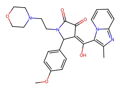 3-hydroxy-5-(4-methoxyphenyl)-4-{2-methylimidazo[1,2-a]pyridine-3-carbonyl}-1-[2-(morpholin-4-yl)ethyl]-2,5-dihydro-1H-pyrrol-2-one structure
