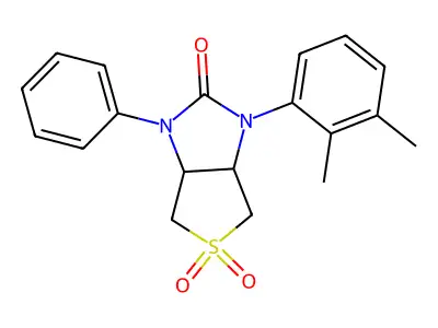1-(2,3-dimethylphenyl)-3-phenyltetrahydro-1H-thieno[3,4-d]imidazol-2(3H)-one 5,5-dioxide structure