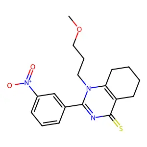 1-(3-Methoxypropyl)-2-(3-nitrophenyl)-5,6,7,8-tetrahydroquinazoline-4-thione structure