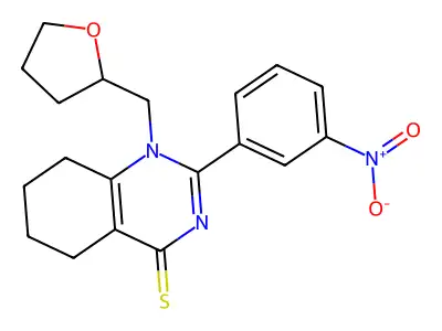 2-(3-Nitrophenyl)-1-(oxolan-2-ylmethyl)-5,6,7,8-tetrahydroquinazoline-4-thione structure