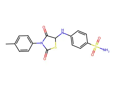 4-((2,4-Dioxo-3-(p-tolyl)thiazolidin-5-yl)amino)benzenesulfonamide structure