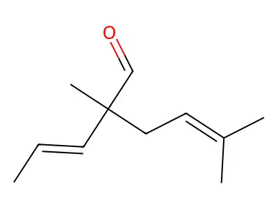 2,5-Dimethyl-2-propenyl hex-4-enal structure