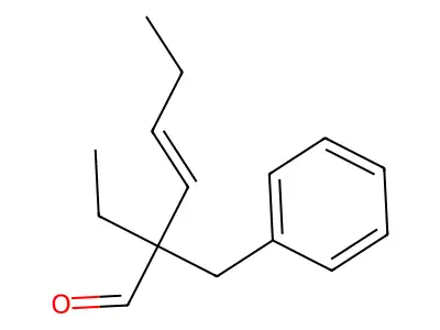 2-Benzyl-2-ethyl-hex-3-enal structure