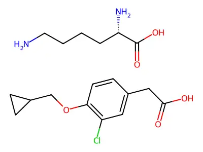 Acetic acid, 2-(3-chloro-4-(cyclopropylmethoxy)phenyl)-, lysine salt (D,L) structure