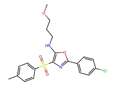 2-(4-CHLOROPHENYL)-N-(3-METHOXYPROPYL)-4-(4-METHYLBENZENESULFONYL)-1,3-OXAZOL-5-AMINE structure