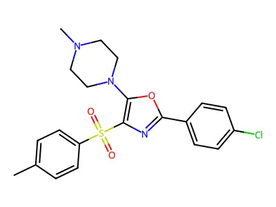 1-[2-(4-CHLOROPHENYL)-4-(4-METHYLBENZENESULFONYL)-1,3-OXAZOL-5-YL]-4-METHYLPIPERAZINE structure