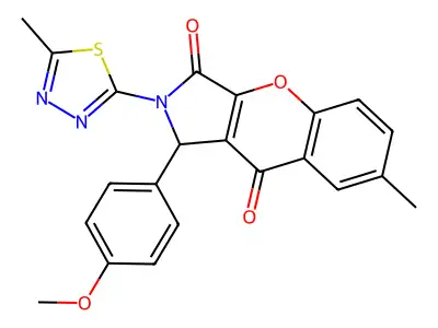 1-(4-methoxyphenyl)-7-methyl-2-(5-methyl-1,3,4-thiadiazol-2-yl)-1,2-dihydrochromeno[2,3-c]pyrrole-3,9-dione structure