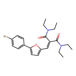 2-{[5-(4-bromophenyl)furan-2-yl]methylidene}-N,N,N',N'-tetraethylpropanediamide structure