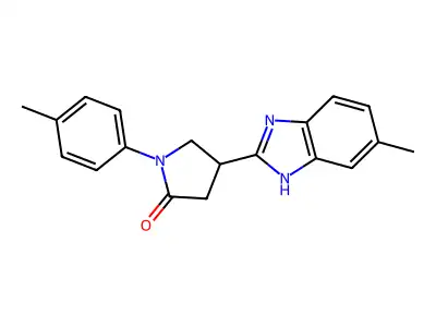 4-(5-methyl-1H-benzimidazol-2-yl)-1-(4-methylphenyl)-2-pyrrolidinone structure