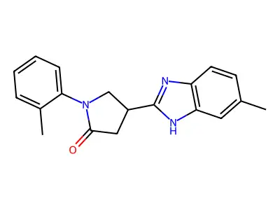 4-(5-methyl-1H-benzimidazol-2-yl)-1-(2-methylphenyl)pyrrolidin-2-one structure