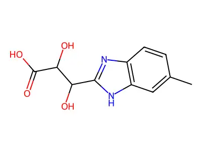 2,3-Dihydroxy-3-(5-methyl-1H-benzoimidazol-2-yl)-propionic acid structure