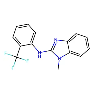 1-methyl-N-[2-(trifluoromethyl)phenyl]-1H-1,3-benzodiazol-2-amine structure