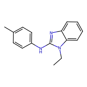1-ethyl-N-(4-methylphenyl)-1H-1,3-benzodiazol-2-amine structure