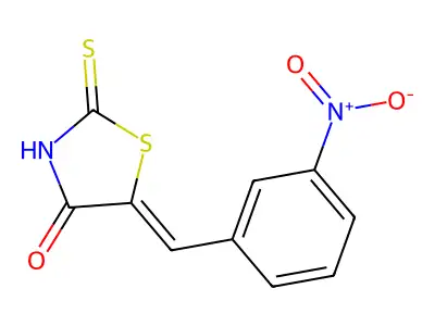 (5Z)-5-(3-nitrobenzylidene)-2-thioxo-1,3-thiazolidin-4-one structure