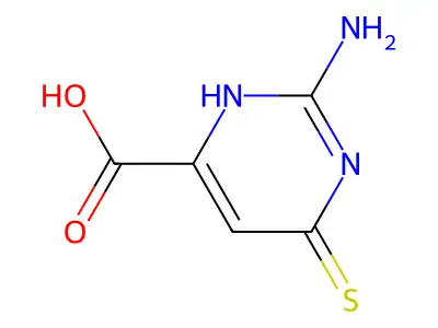 2-Amino-6-sulfanylidene-3,6-dihydropyrimidine-4-carboxylic acid structure