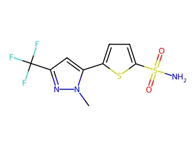 5-[1-Methyl-3-(trifluoromethyl)pyrazol-5-yl]-thiophene-2-sulfonamide structure