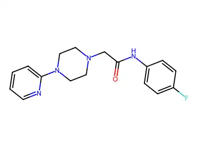 N-(4-fluorophenyl)-2-(4-pyridin-2-ylpiperazin-1-yl)acetamide structure