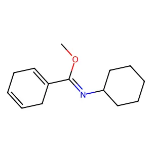 1,4-Cyclohexadiene-1-carboximidic acid, N-cyclohexyl-, methyl ester structure