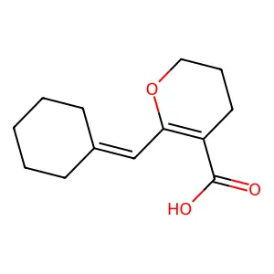 6-(cyclohexylidenemethyl)-3,4-dihydro-2H-pyran-5-carboxylic acid structure