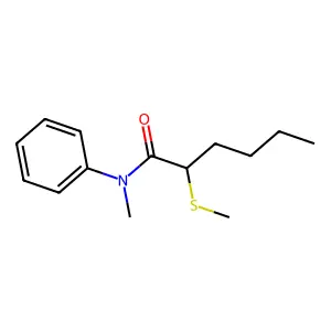 N-Methyl-2-methylsulfanyl-N-phenyl-hexanamide structure