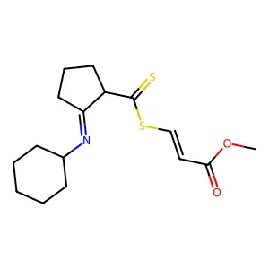 Methyl 3-(2-cyclohexyliminocyclopentanecarbothioyl)sulfanylprop-2-enoate structure