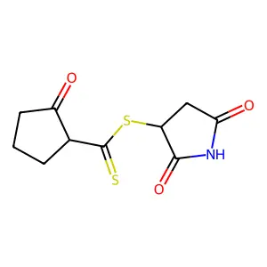 (2,5-Dioxopyrrolidin-3-yl) 2-oxocyclopentane-1-carbodithioate structure