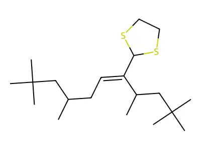 2-(2,2,4,8,10,10-Hexamethylundec-5-en-5-yl)-1,3-dithiolane structure