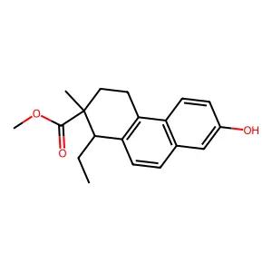 methyl 1-ethyl-7-hydroxy-2-methyl-3,4-dihydro-1H-phenanthrene-2-carboxylate structure