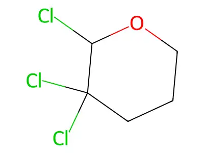 2,3,3-trichlorotetrahydro-2H-pyran structure