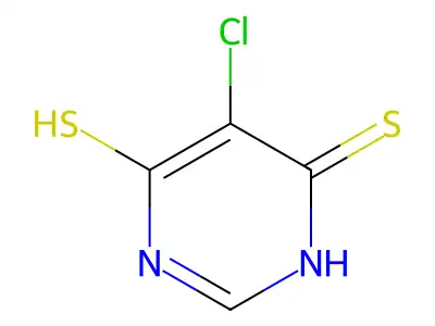 5-chloro-4-sulfanyl-1H-pyrimidine-6-thione structure