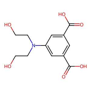 5-[Bis(2-hydroxyethyl)amino]benzene-1,3-dicarboxylic acid structure