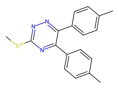 1,2,4-Triazine, 5,6-bis(4-methylphenyl)-3-(methylthio)- structure